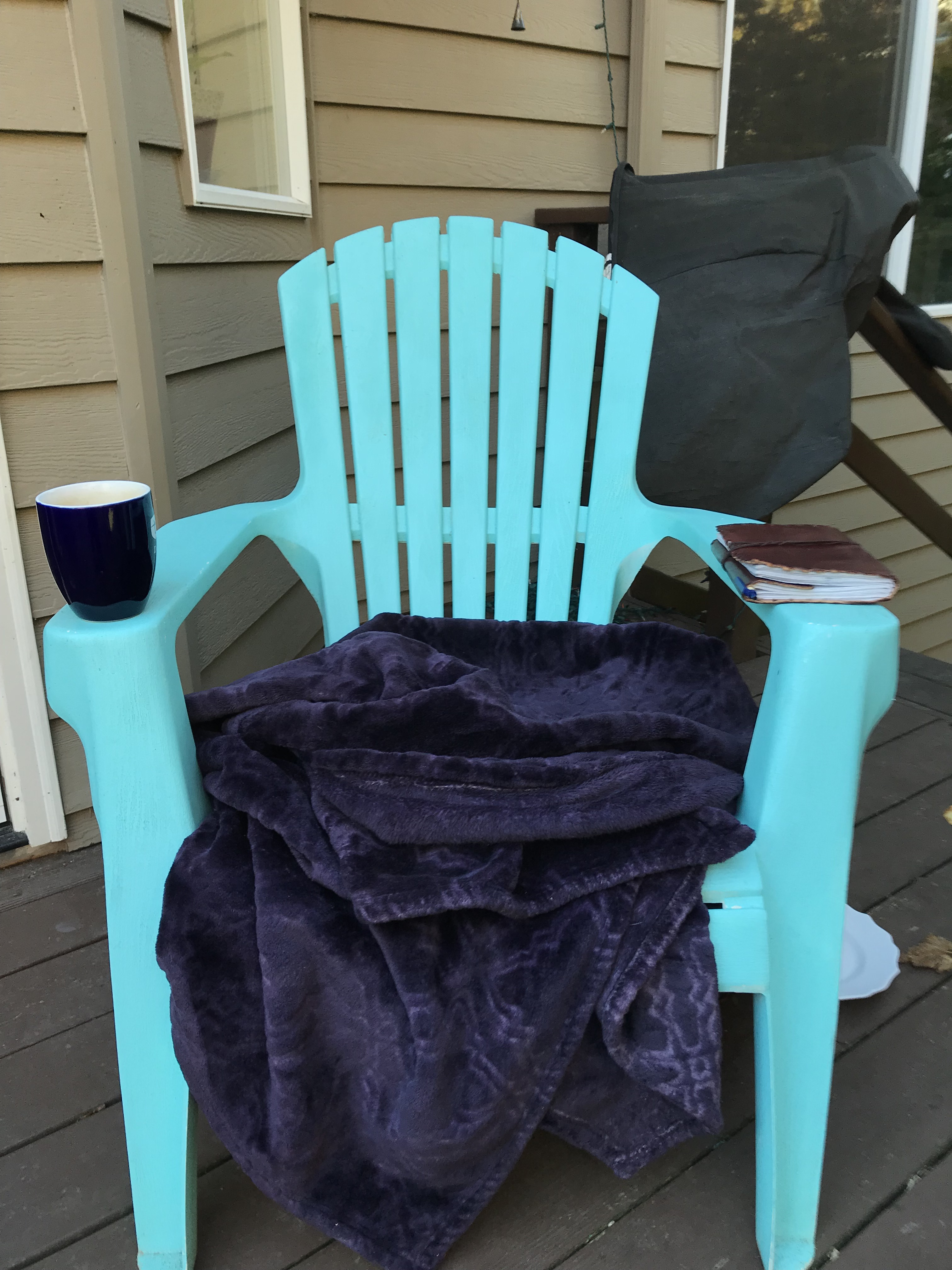 blue deck chair